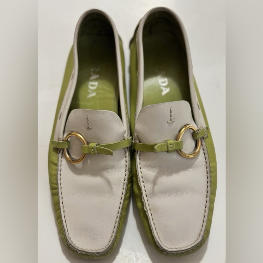 Prada Lime Green Leather Shoes